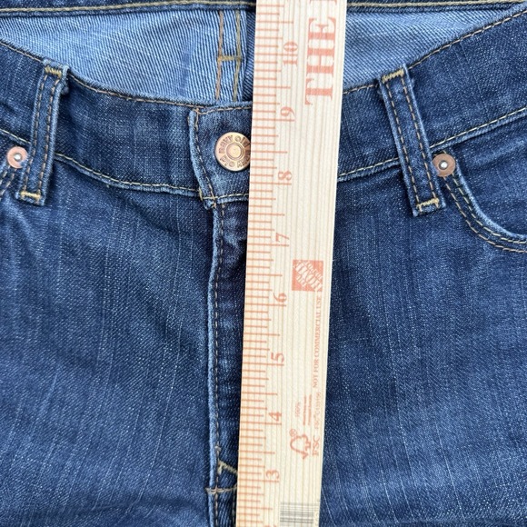 Old Navy The Flirt Boot Cut Dark Blue Denim Jeans 31" L Mid Rise Stretch Sz 12 - Picture 16 of 16